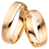 Linden Trauringe / Eheringe Geroldswil aus Gold mit Diamant - 1416/1417